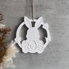Easter Wall Decoration Irregular Circular Rabbit Silicone Mold DIY Flower Wreath Bunny Hang Tag Gypsum Ornament Resin Mold