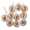 10 Pcs Numbers Wood Circle Hanging Pendant Slice For Wedding Party