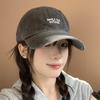 Vintage Wash Letter Baseball Cap With Embroidery For Unisex Fashion