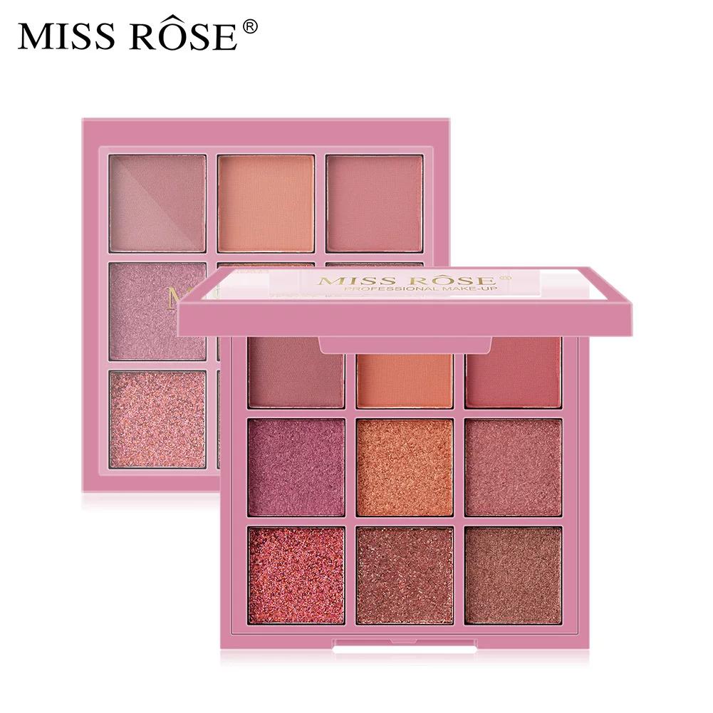 Miss Rose European and American Makeup Nine-Color Eyeshadow Plate Pearlescent Matte Waterproof Long-Lasting Natural Eyeshadow Plate Portable Eyeshadow