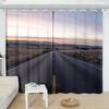 2Panels Endless Road Scenery Semi-blackout Curtain Non-fading Bedroom Living Room Floor-to-ceiling Window Blinds Curtain Cortina