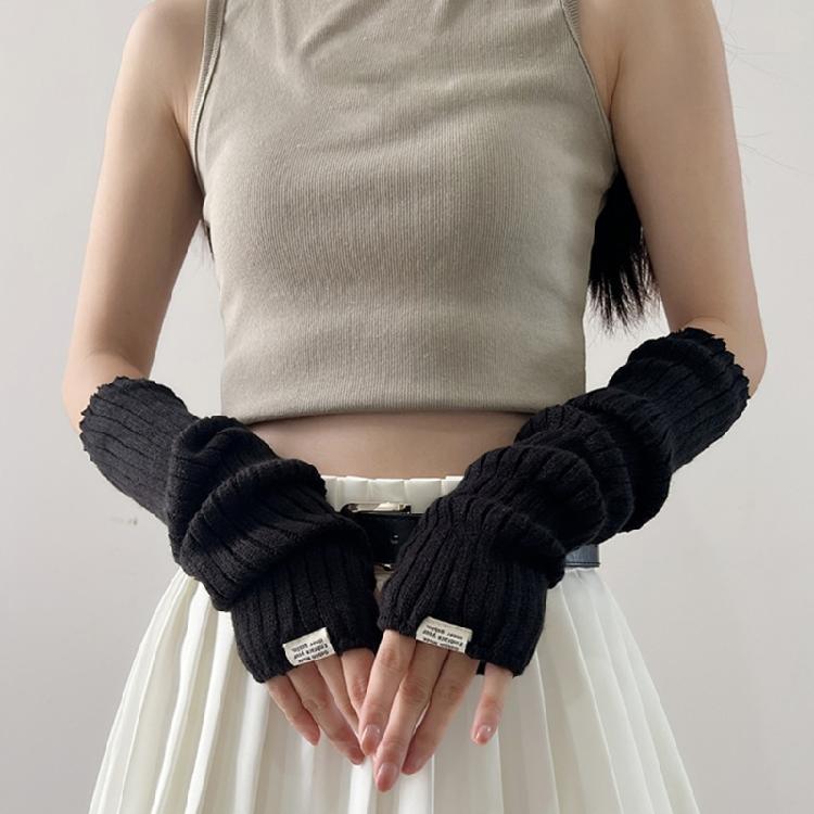Fashion Fingerless Gloves for Party Slouchy Arm Sleeves Arm Warmers Party Supply Women Cosplay Costume Knitted Arm Cover