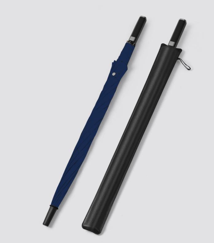 8-Bone automatic double straight umbrella, enlarged long-handled umbrella, high-end leather set 280t fabric golf umbrella