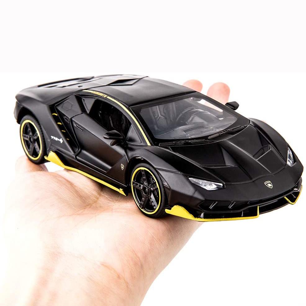 1:32 Lamborghini LP770 Car Model Toy, with Sound and Light Pull Back Car Zinc Alloy Toys for Kids Boy Girl Gift