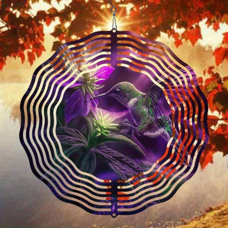 10 Inch Hanging Wind Spinner with 360 Degree Hook for Balcony Garden Decor Spring Summer Outdoor Decoration