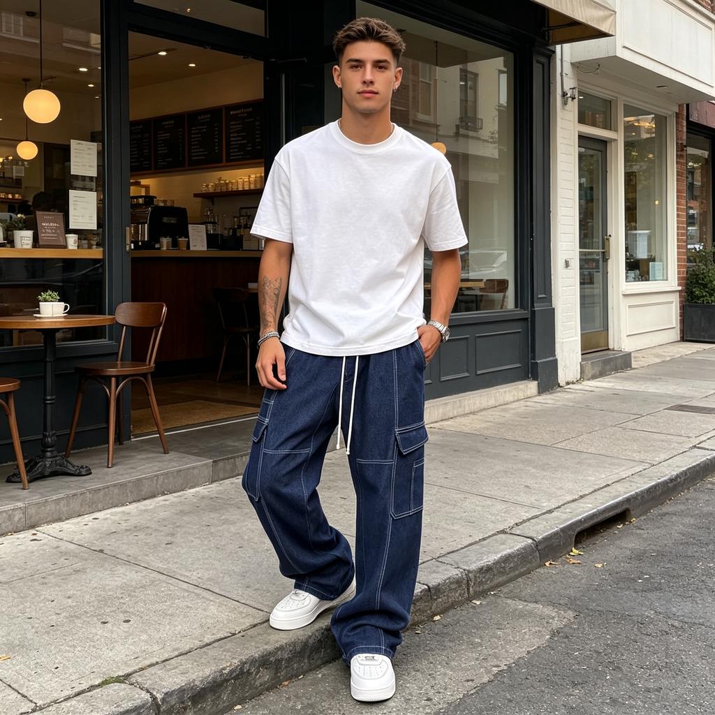 Jeans Dritti da Uomo per Uso Casual Quotidiano