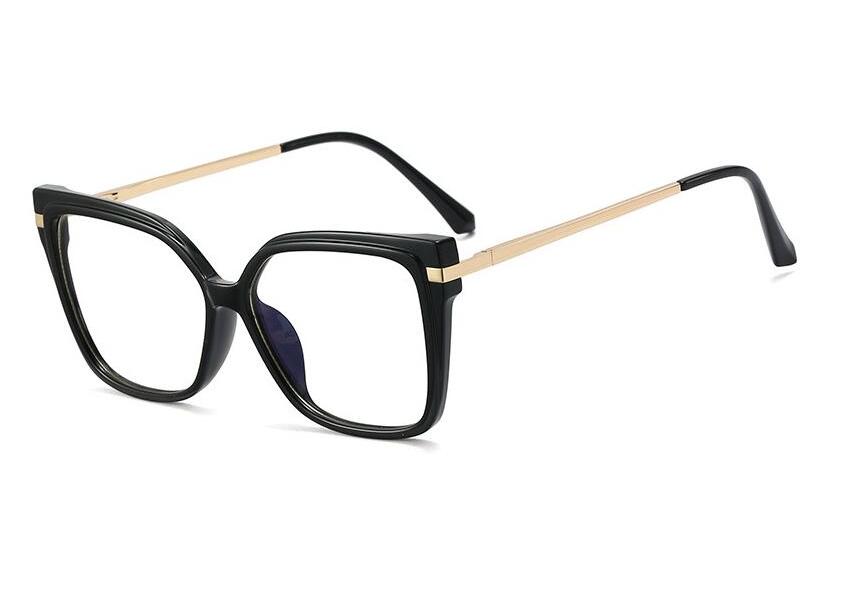 Luxus-Kurzsichtigkeit Brille Damen Anti Blaulicht Leopard Quadratische Brille Studenten Brille mit Sehstärke Kurzsichtig -3 -4.5