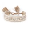 Handmade European Style Embroidered Love Bracelet with Tassels for Girls