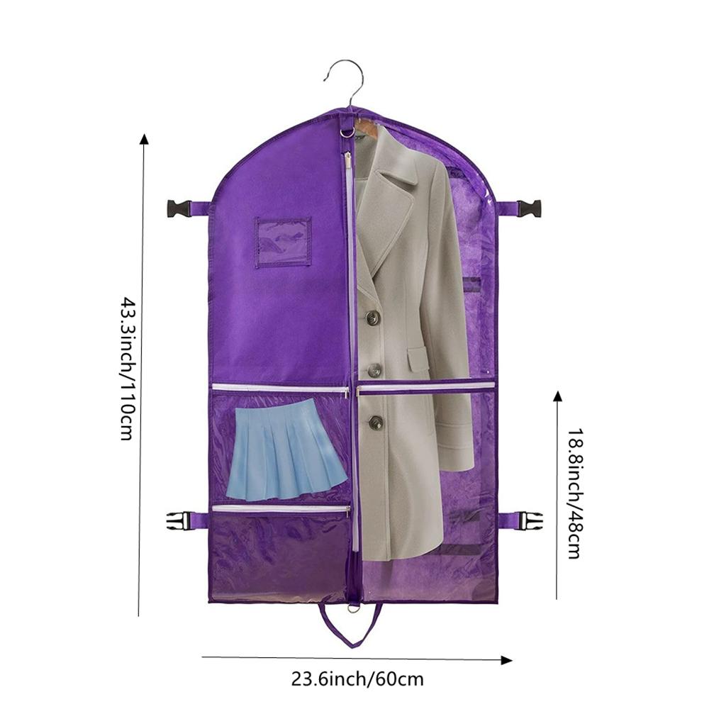 Garment Bags for Travel Clothes Dust Cover Hanging Garment Bags for Men Double Sides Zipper Large Pockets Storage Bag Closet Clo