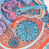 Manual Hand Rolled Twill Silk Scarf Women Floral Bag Print Square Scarves Wraps Echarpe Curled Foulards Femme Bandana Hijabs