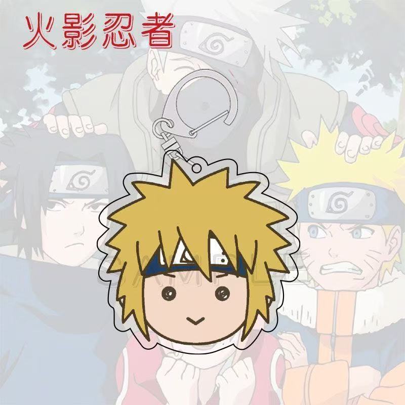 Anime Naruto Acrylic Keychain Accessaries Uzumaki Naruto Cartoon Keyring