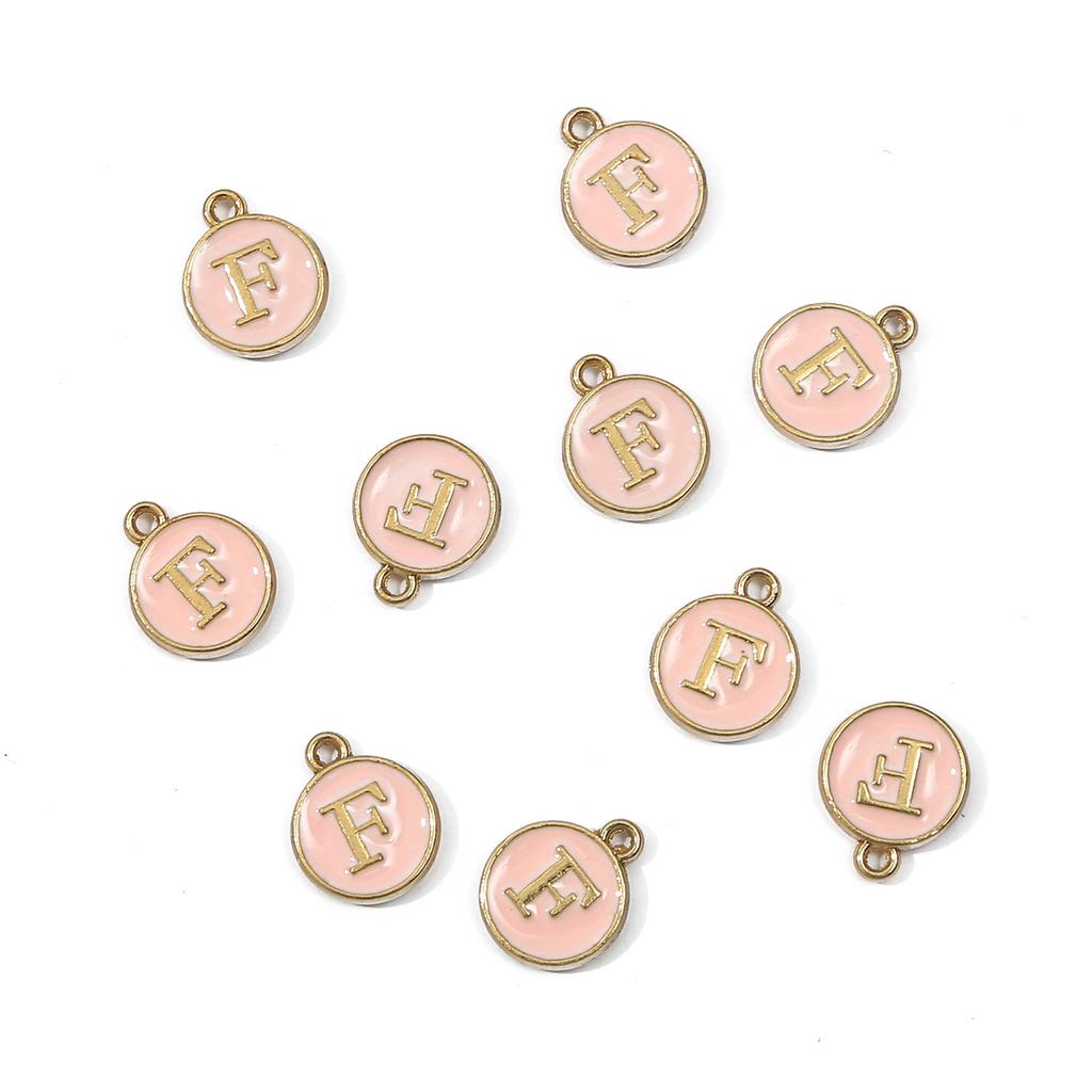 10Pcs Metal Enamel English Letters Charms Pendant For DIY Jewelry Making Necklace Bracelet Accessories