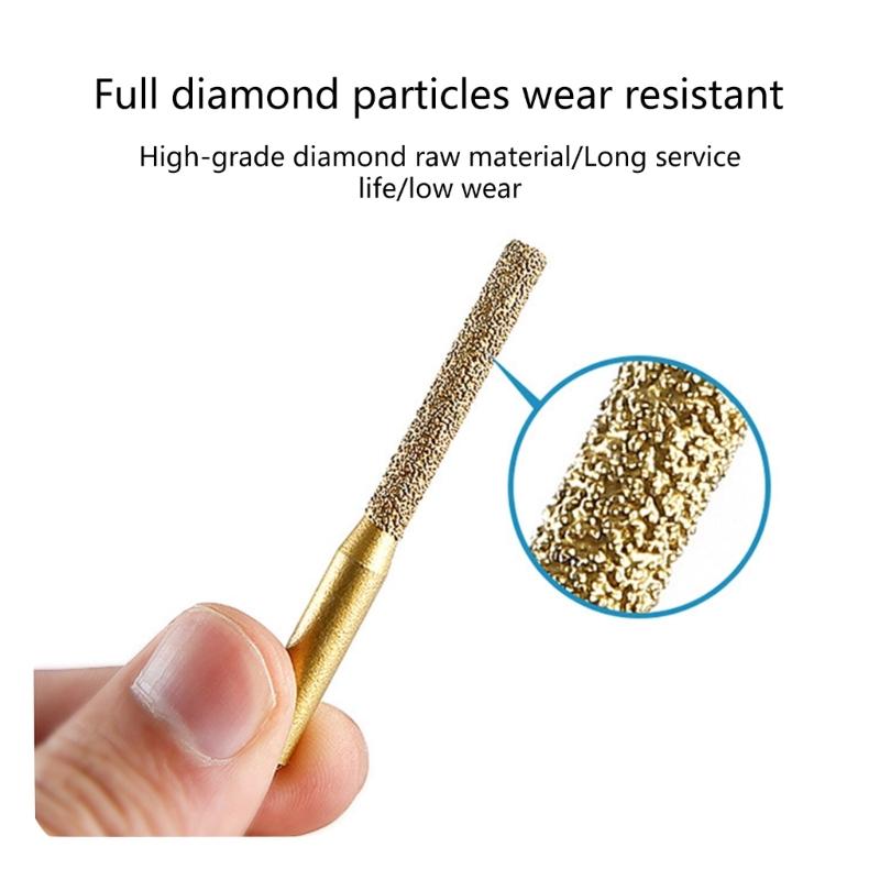 Metal Router Bit Golden Brazed Straight Shank for Stone Marble  Engraving Edges Cutting Stone Carving