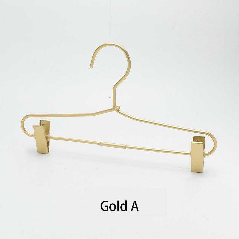 

5 шт. алюминиевый сплав нескользящая вешалка для брюк металлический золотой органайзер стойка с зажимом для шкафа одежда магазин вешалка для пальто для детей и взрослых 5PCS