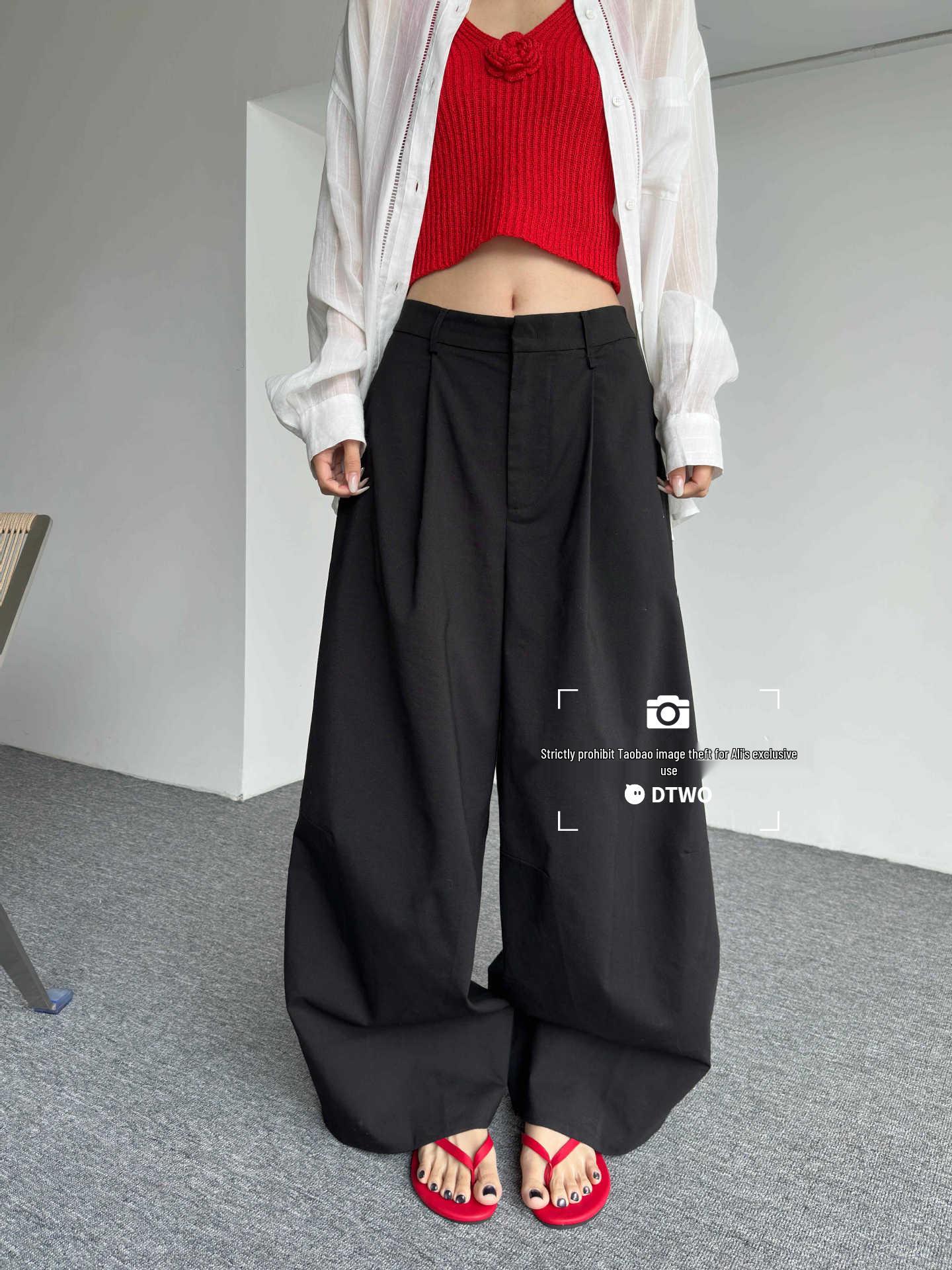 

DTWO Women s Casual Wide-Leg Pants - Spring/Summer Original Design Small чёрный