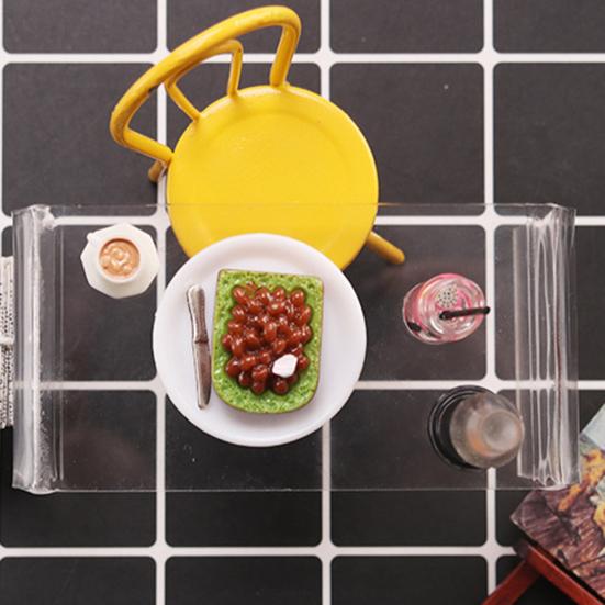 Furniture Model Table Good Craftsmanship Adorable Plastic Dollhouse Coffee Small Table Leisure Mini Model for Micro Landscape