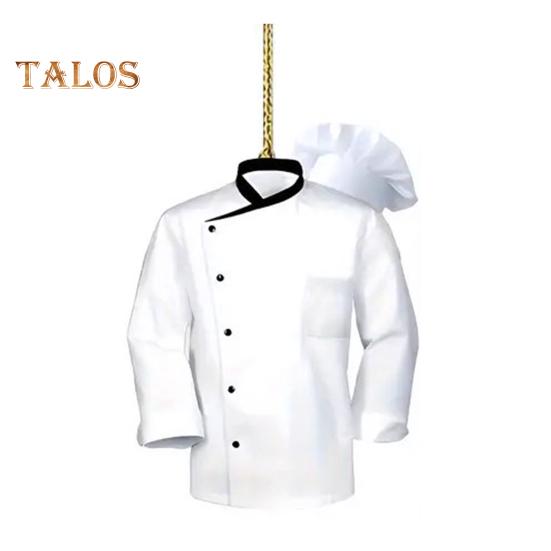 

Подвеска для зеркала заднего вида в виде шеф-повара, симпатичное украшение на автомобиль в виде пальто шеф-повара, акриловое украшение на рождественскую елку для женщин и мужчин белый