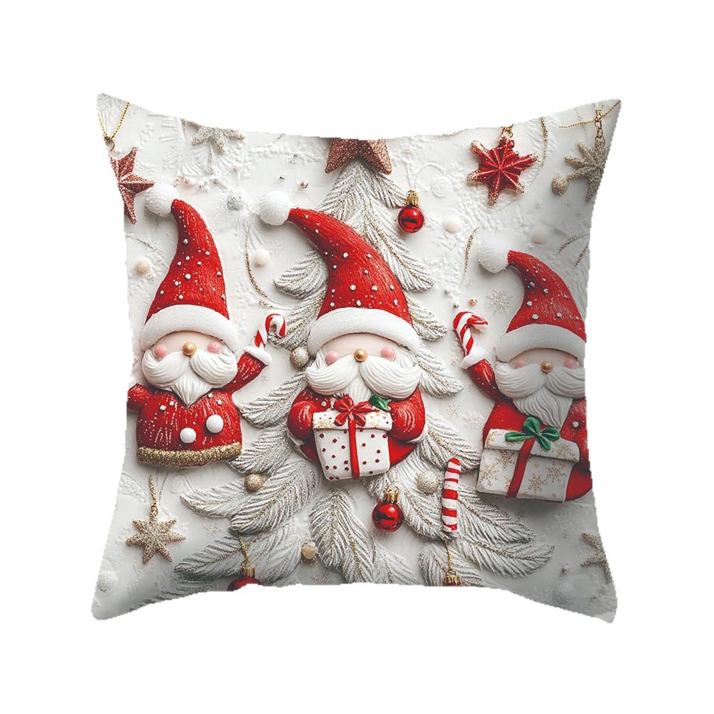 2025 45x45cm Christmas Pillowcase Cartoon Santa Snowman Elk Sofa Cushion Cover Home Bed Car Decor Merry Xmas Square Pillow Case
