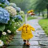 1 Set Porch Goose Rain Jacket Yellow Raincoat Hat And Umbrella Waterproof Goose Outfit Fits 23 Inch Porch Goose for Yard Lawn Decor