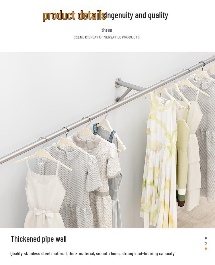 Wall-Mounted Garment Display Rack for Women's and Children's Clothing Stores