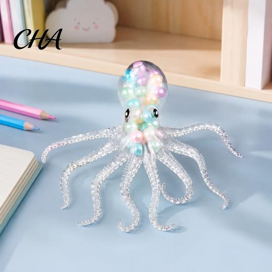 Relaxing Hand Squeeze Toy Bead Filled Octopus Toy, Stress Relief Sensory Mini Fidget for Exercise & Relaxation