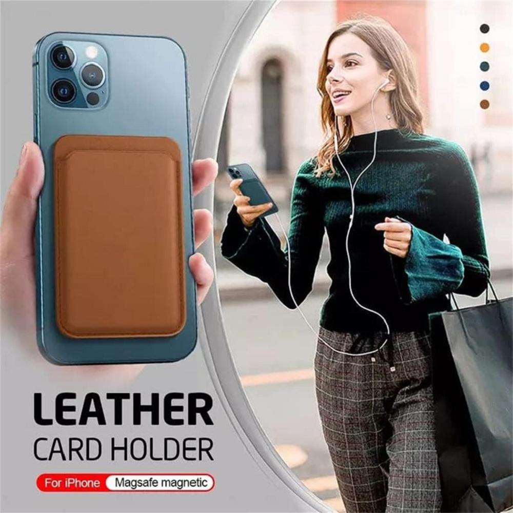 Universelle Kartenhalter-Tasche Für Alle Smartphones Für Magsafe Kabelloses Laden Magnetisches Telefon Leder-Geldbörse Kartenclip Zubehör