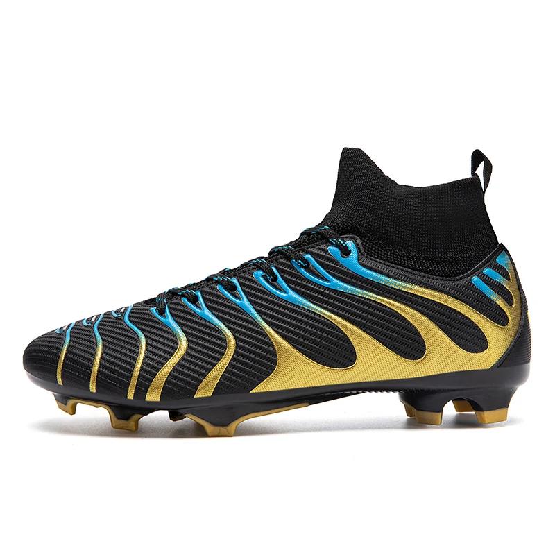 Man Soccer Shoes High Top Football Field Boots Teenager's Sports Cleats Outdoor Grass Training Boot Quality Soccer Sneakers