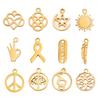 5pcs/lot Stainless Steel Gold Charms Irish Knot Hand Sun Flower Tree Ribbon Pentagram DIY Pendant for for Jewelry Making
