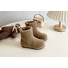 Vintage Korean Style Unisex Kids Winter Fleece Warm Non Slip Mid Calf Boots