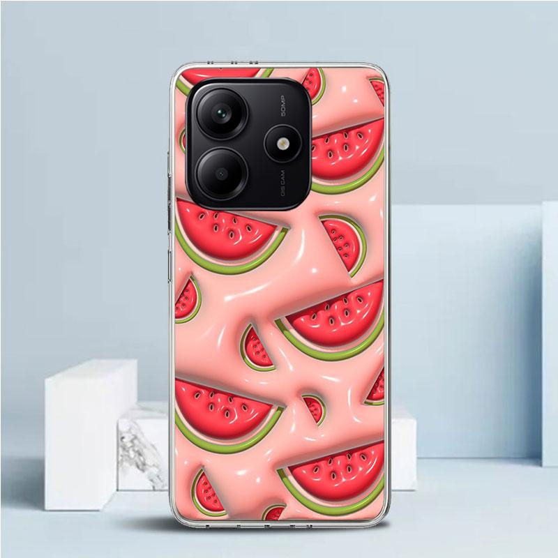 Watermelon Summer Fruit Phone Case For Xiaomi Redmi Note 15 14 14S 13 12S 12 Pro Plus 11S 11 11T 11E 10S 10 + Soft TPU Back Cove