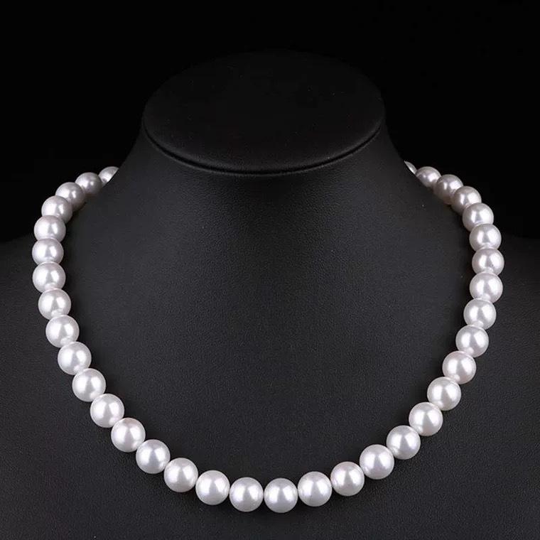 

8 мм французская винтажная цепочка на ключицы жемчужное ожерелье стекло имитация жемчуга цепочка на ключицы колье для женщин белый