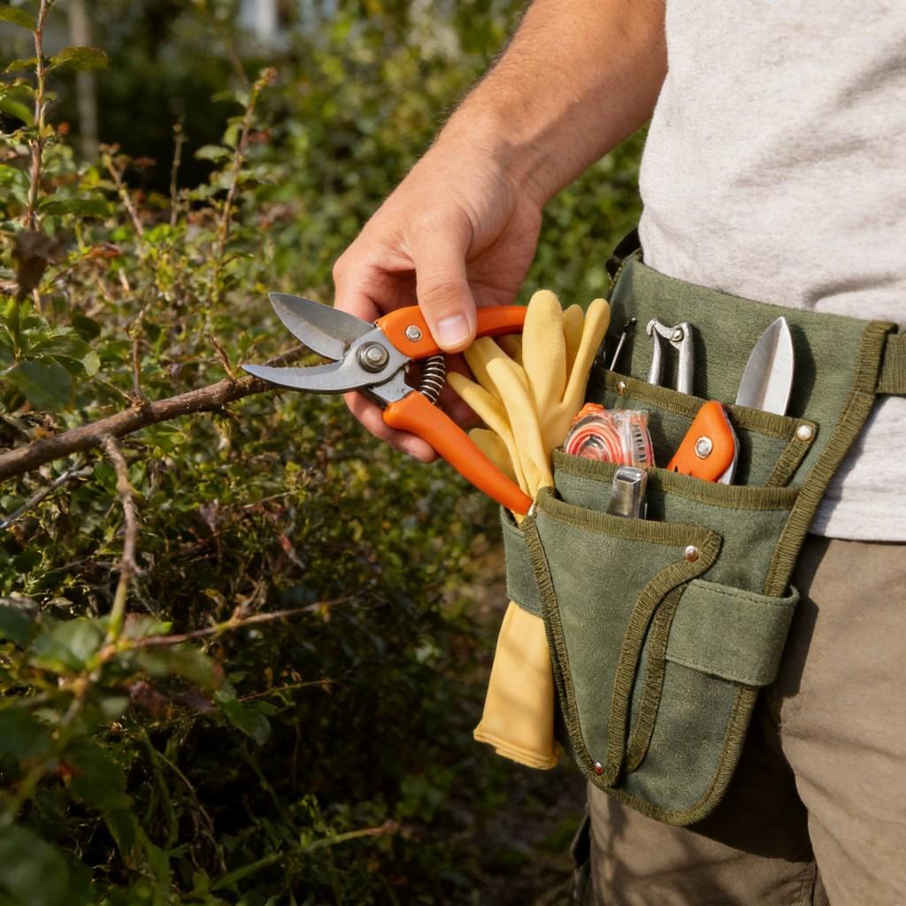 Cintura Portautensili Resistente Con Tasca in Tela Durevole Per Giardinaggio e Riparazioni Domestiche