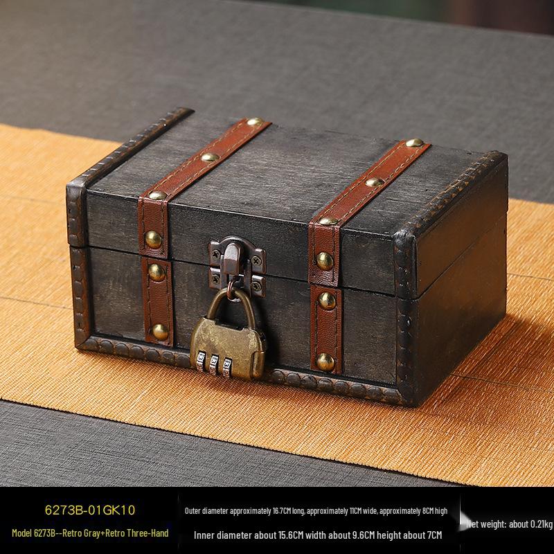 Exquisite Wooden Antique Jewelry Storage Box - Dustproof and Clutter-Free