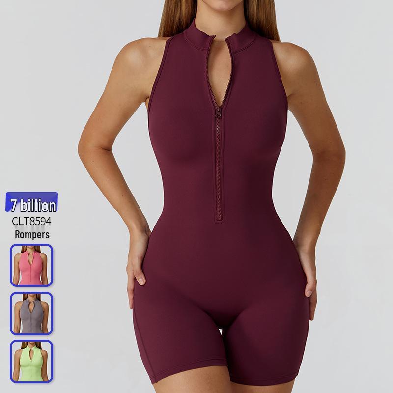 Women's Spring High-Intensity Sports Yoga Bodysuit - Beautiful Back, Hip-Lifting, Tight-Fitting with Zipper