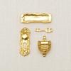 4 Pieces Miniature Letter Box Gold-Tone Dollhouse Door Hardware Set Compact