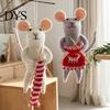 Soft Wool Felt Animal Figurines Christmas Mouse Ornament, Handmade Felted Hanging Decoration, Charming Window Displays Cute Knitting Doll for