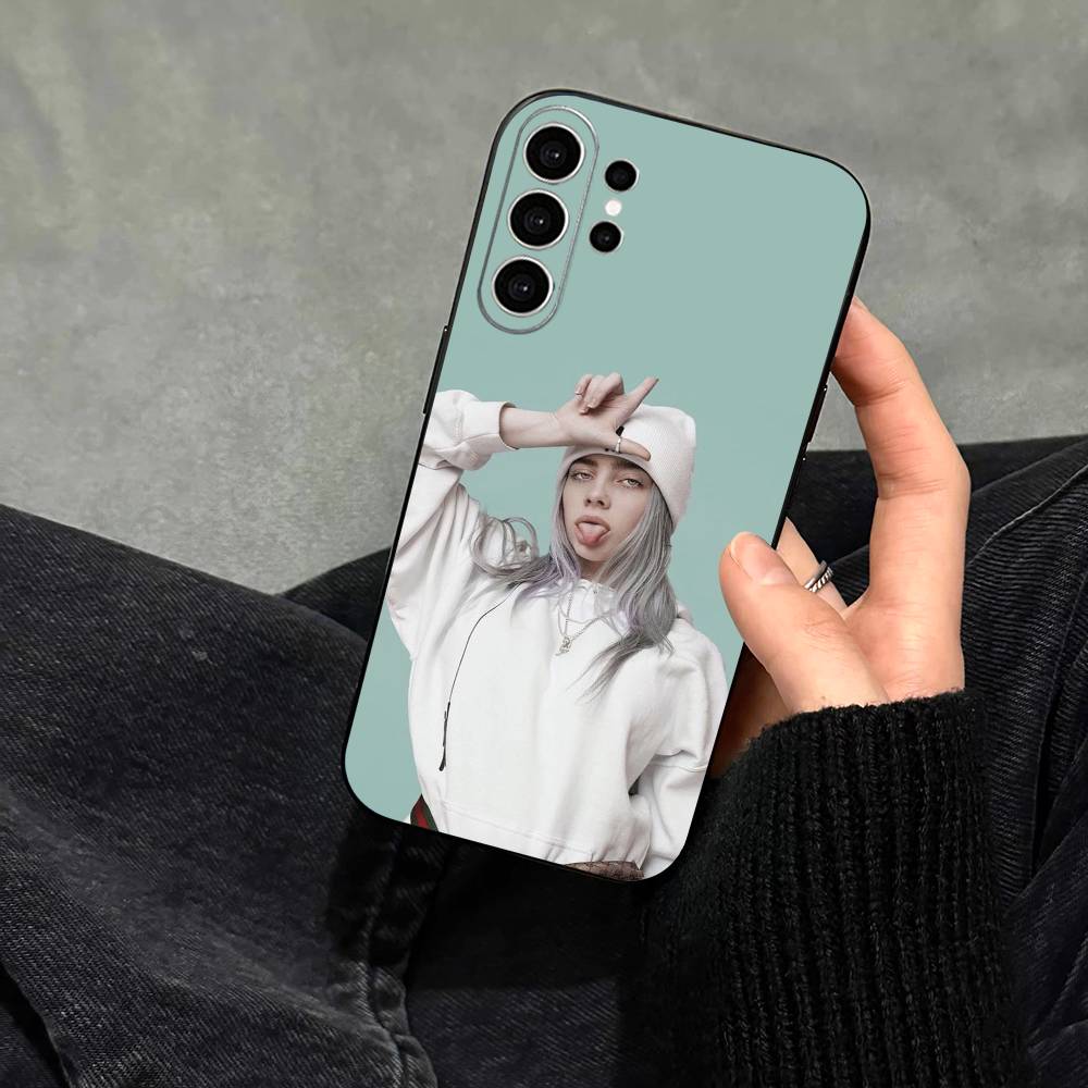 Singer B-Billie Eilish Phone Case For Samsung S25,S24,S21,S22,S23,S30,Ultra,S20,Plus,Fe,Note,10,9,5G Black Cover