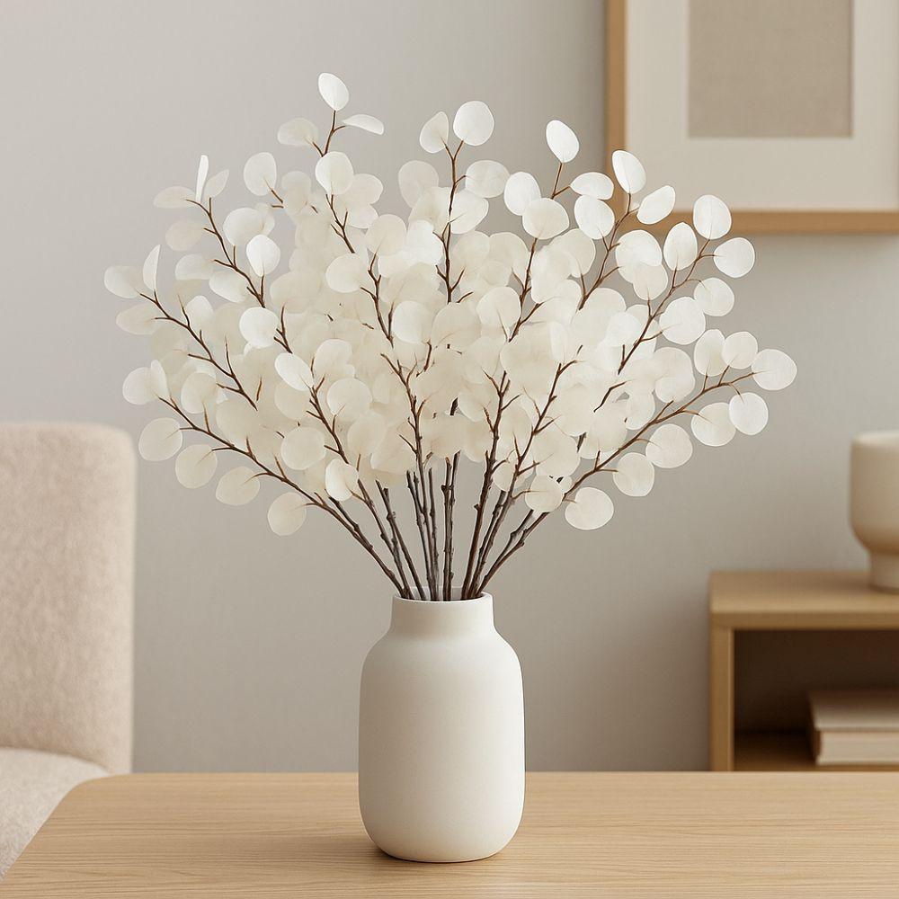 41 cm Konstgjorda Eukalyptusgrenar Realistiska Handgjorda Falska Eukalyptusblad Icke-bleknande Simuleringsväxter Kontor Hotellinredning