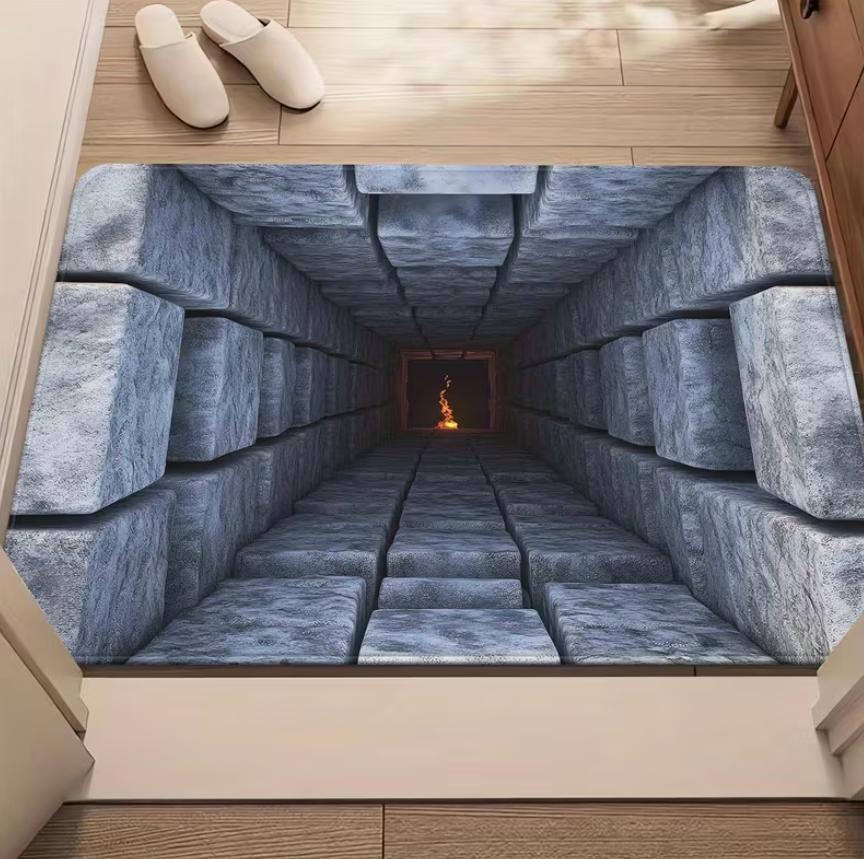 

Welcome Mat3D Red Brick Tunnel Area Rug Washable Floor Carpet for Living Room Bedroom Home Decoration 40cm x 60cm