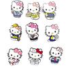 Cute KT Cat Brooch: Cartoon Metal Badge & Alloy Pin with Drip Glaze
