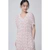 Benetton Women Floral Pintuck V Neck Dress Baope1631