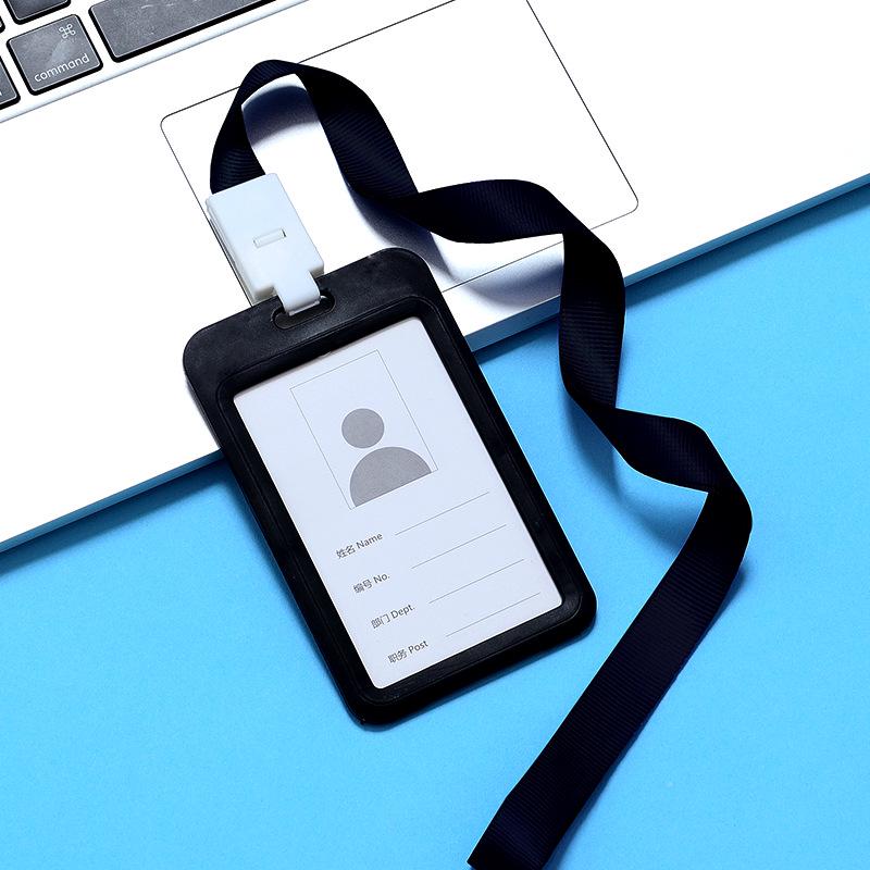 Double-Sided Transparent ID Card Holder Lanyard for Work, Student, Bus, or Badge Cards
