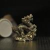 Exquisite Design Antique Dragon Statue Ornament Zodiac Animal Brass Crafts Feng Shui Decoration Office Figurines