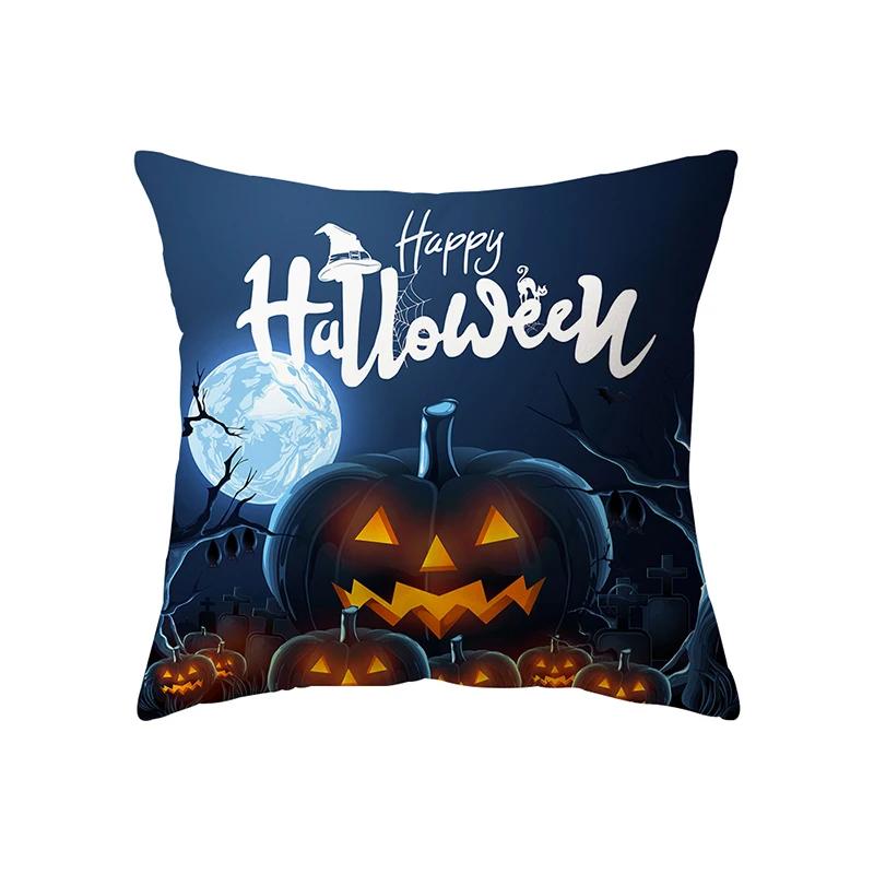 

Подушка с изображением дьявола и тыквы, наволочка для дивана, кресла, кровати, декор для дома на тему Хэллоуина 30x30cm