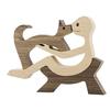 Famiglia Cucciolo Legno Cane Artigianato Figurina Regalo di San Valentino Modello di Intaglio Decorazione per Casa Ufficio Regalo di Natale Decorazione per Coppia