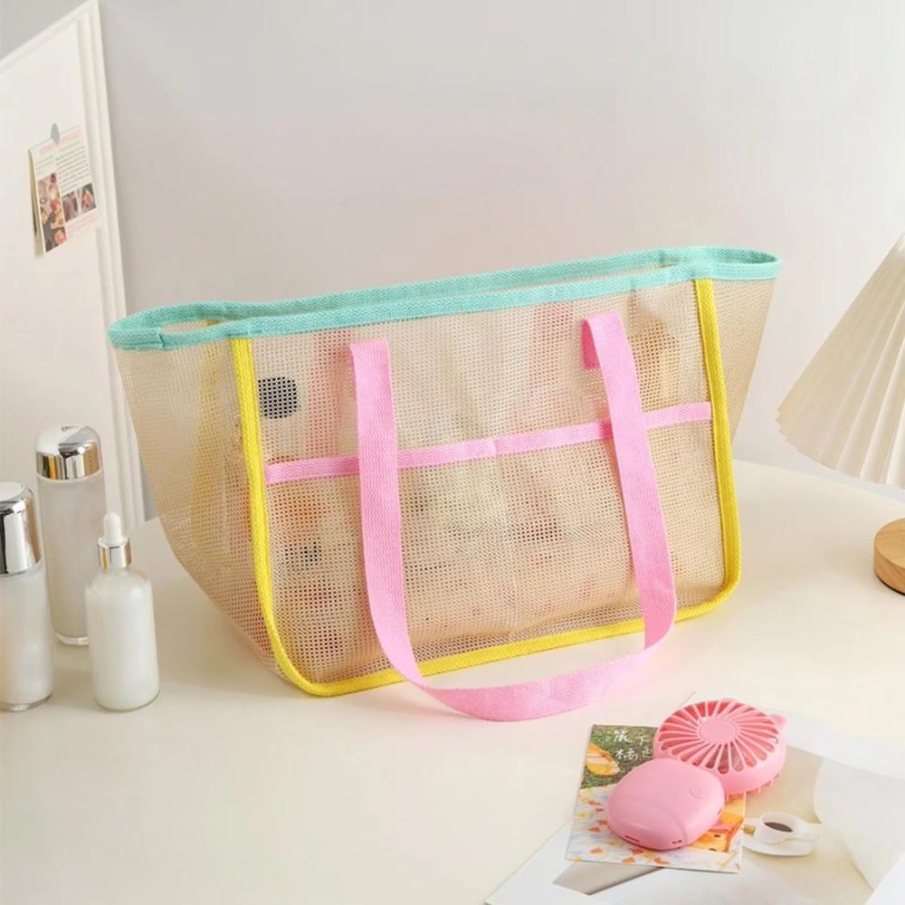 Foldable Shoulder Bag Mesh Storage Bag Durable Grocery Mesh Tote For Women