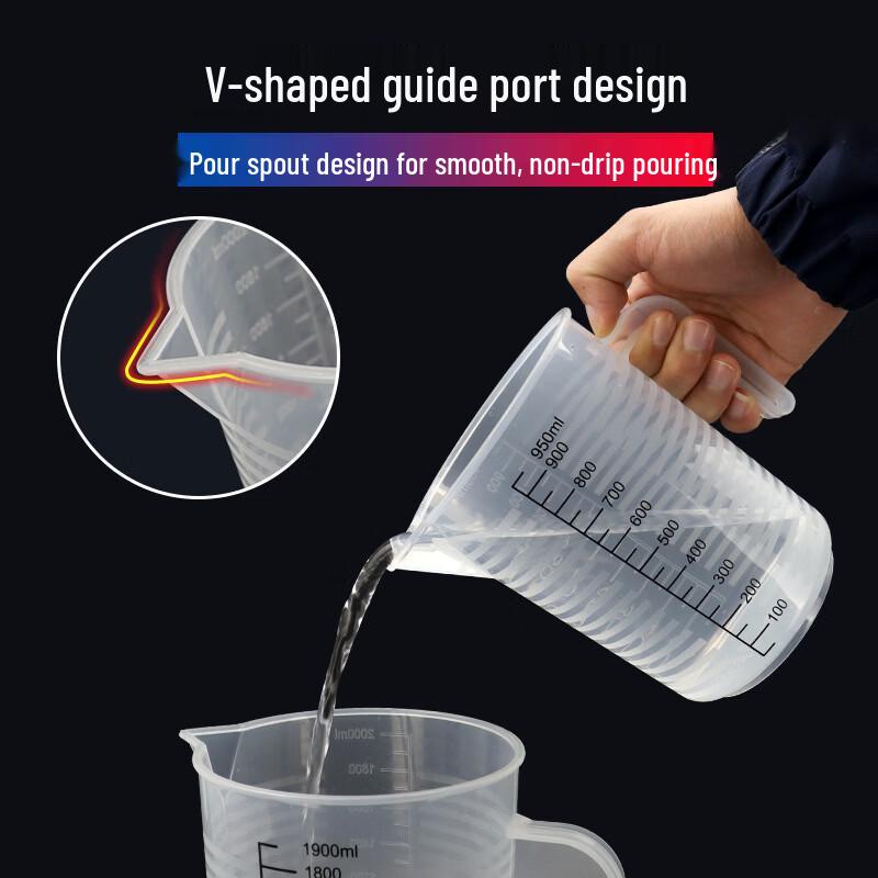 Zhishi Commercial PP Measuring Cups with Lids (5000ML, 2-Pack)