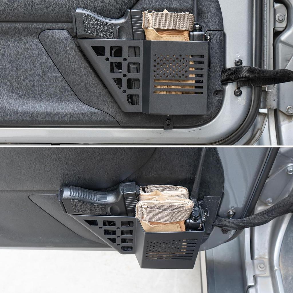 Door Pockets Storage Compatible With 2007-2018 Jeep Wrangler JK JKU 4 Door Metal Side Ert Organizer Box Replace Sagging Net