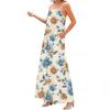 Women's Spring And Summer Casual Fashion Adjustable Suspenders Printed Long Dress
