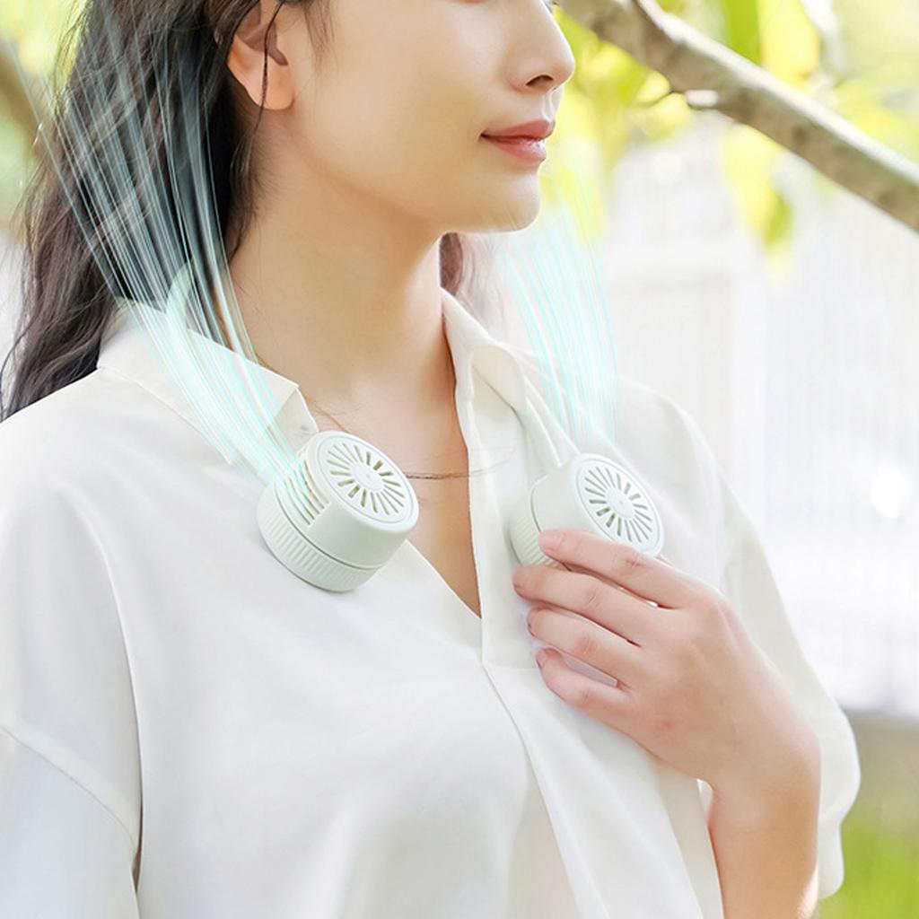 Portable Bladeless Neck Fan 3 Speed   Rechargeable Wearable   Fan for Outdoor   Travel Sports